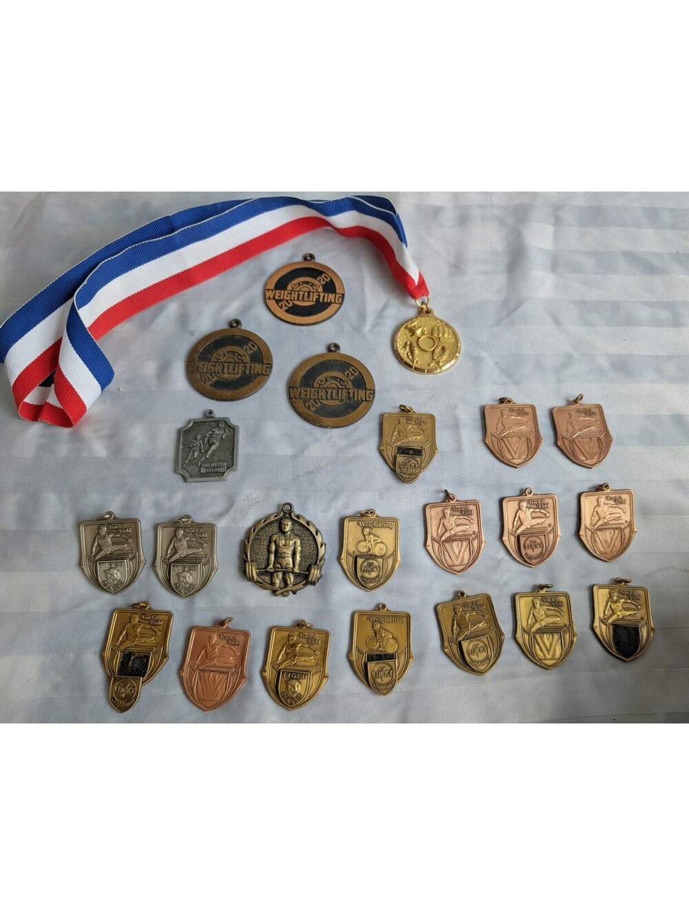 1988-1993 Vintage Track Weightlifting Medals Lot 22pc Lucky 7 Owl Invitational